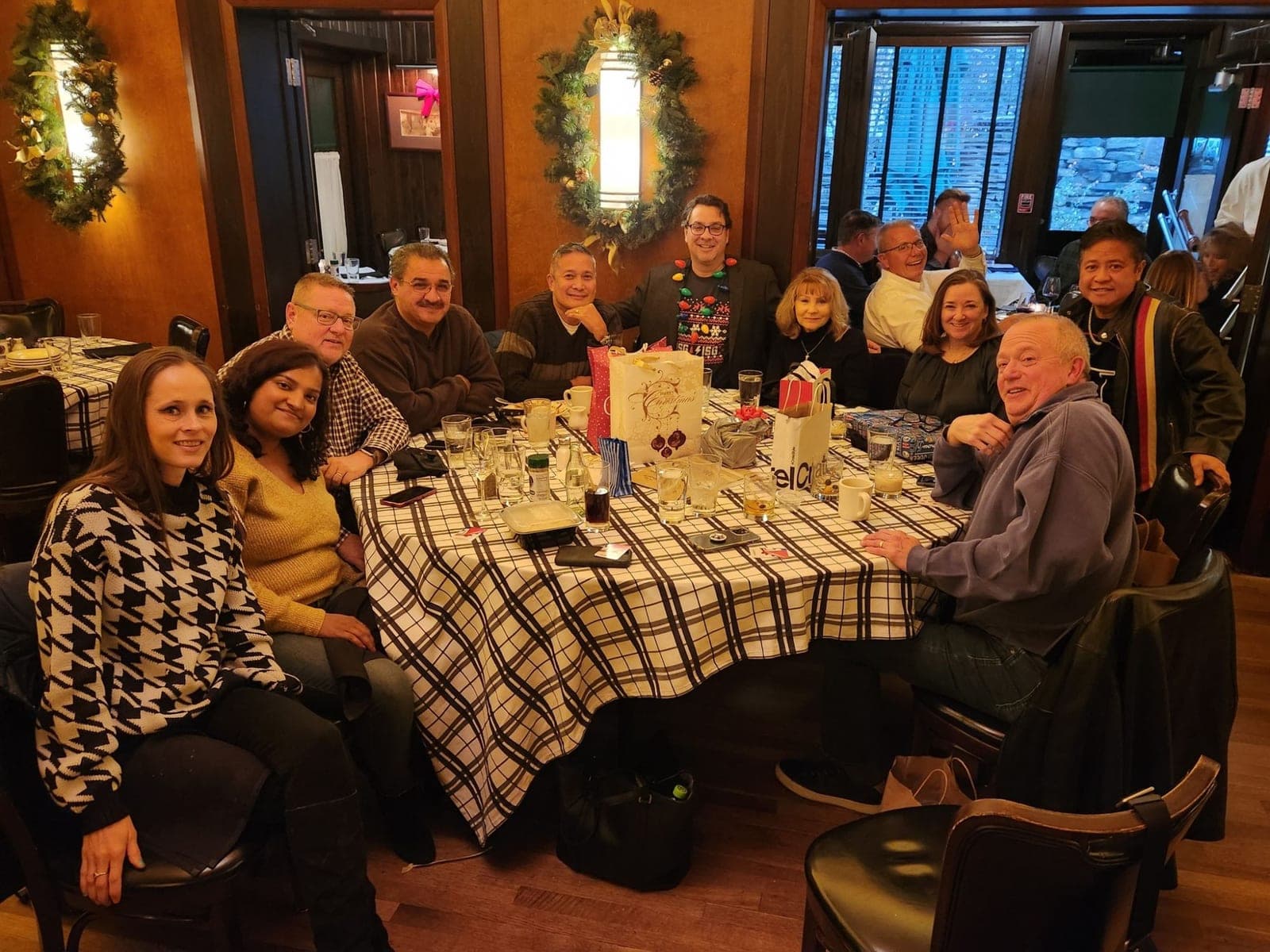 ISG teammates at a holiday dinner