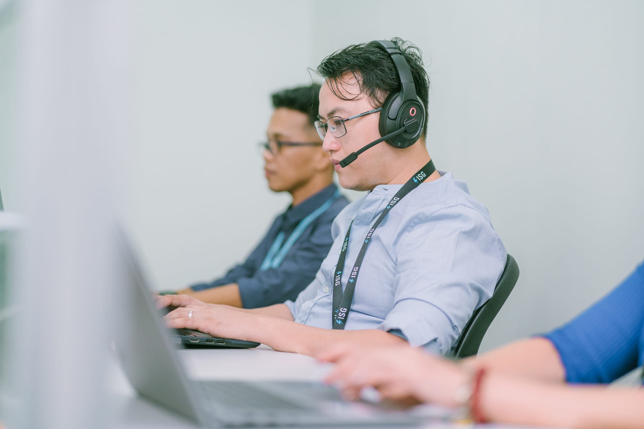 An ISG delivery specialist at work in the operations center